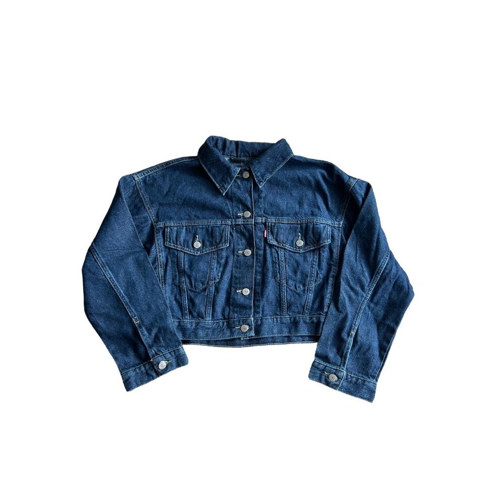 LEVIS Denim Crop Originals Jacket Size Small, fits like a Medium NEW